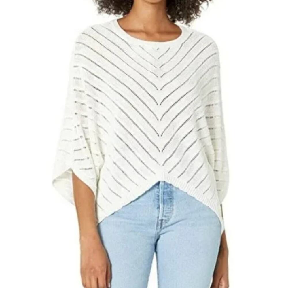 Anthropologie White Crew Neck Sweater